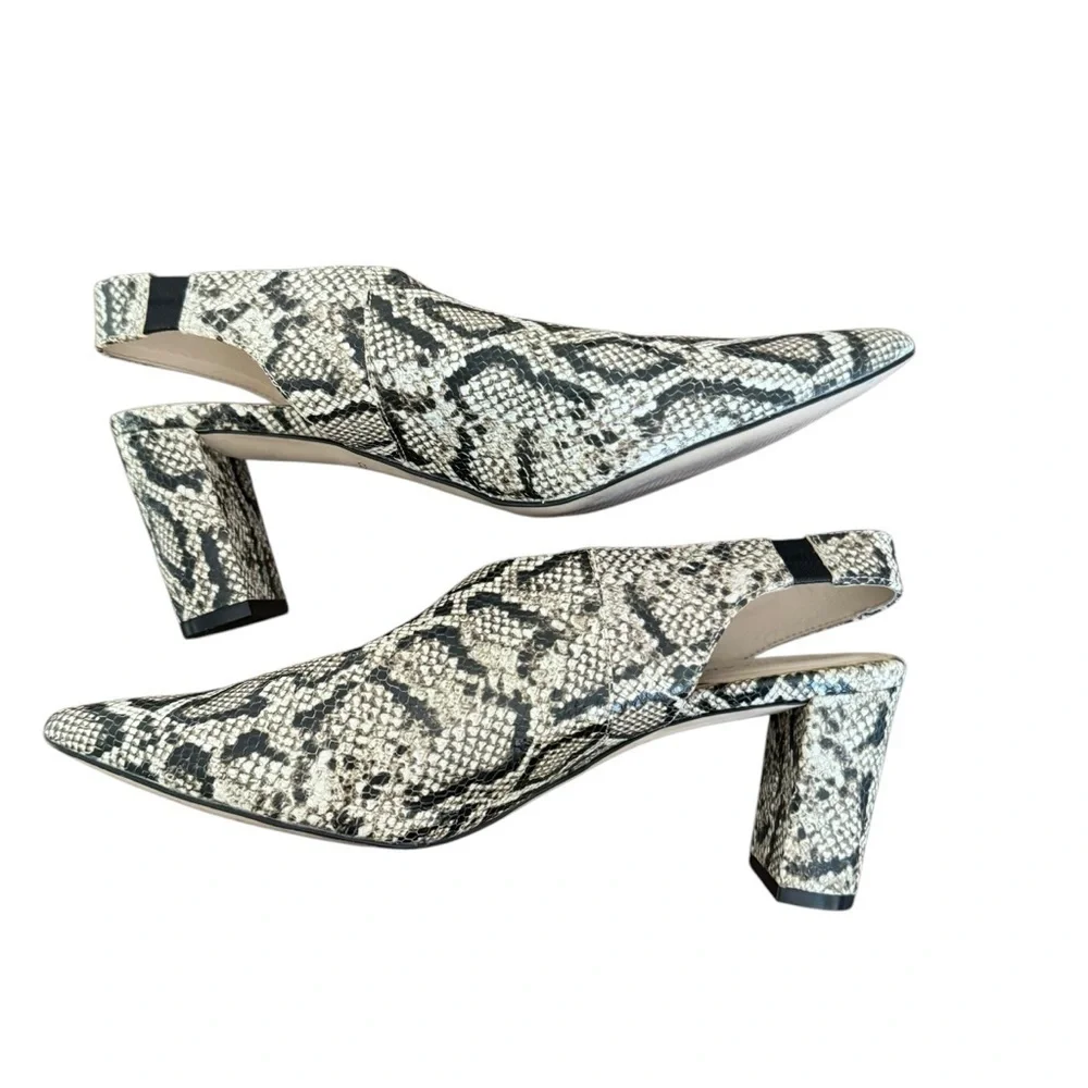 Cole Haan - Vania Half D'Orsay Snakeskin Leather Slingback Sz 8